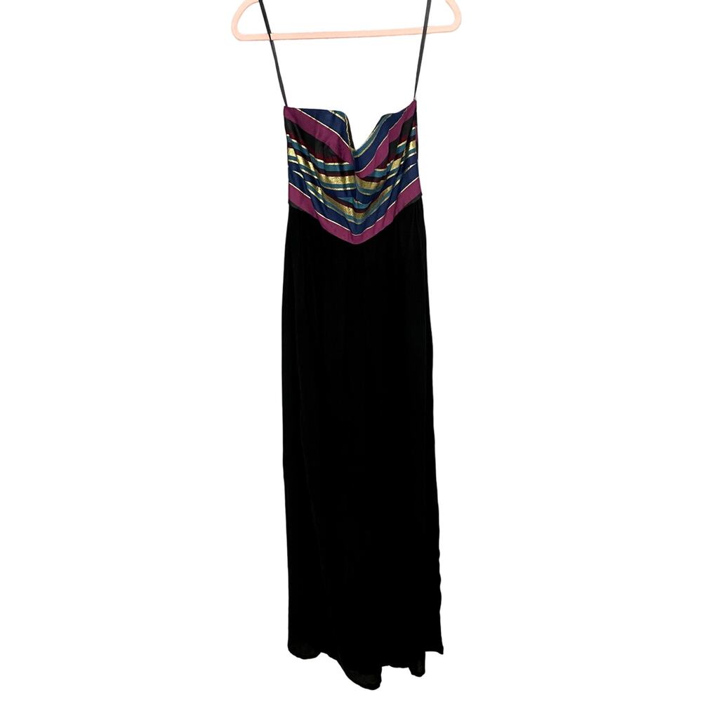 Anthropologie Hutch Black Striped Corset Sleeveless Wide Leg Jumpsuit 4